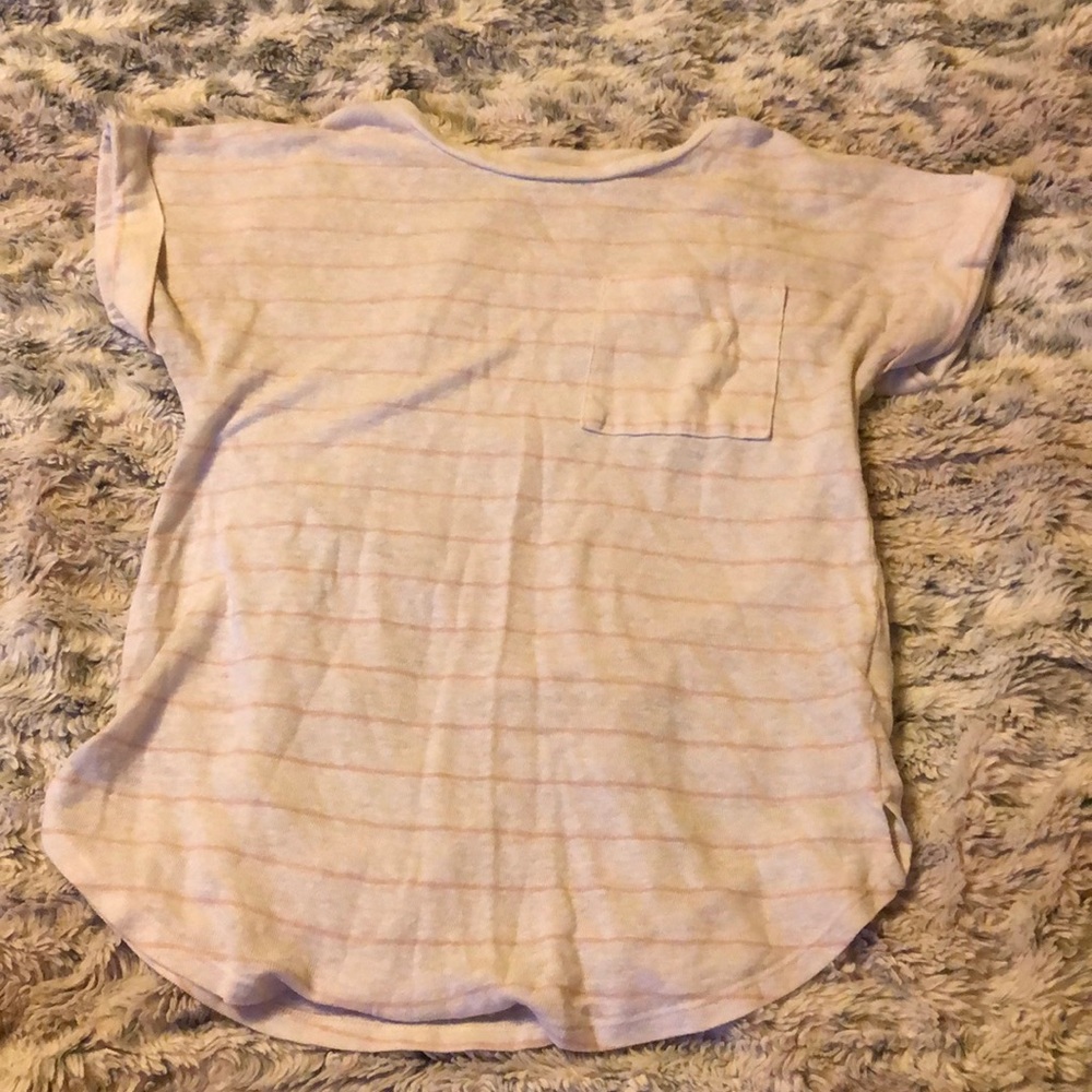 White and pink striped shirt